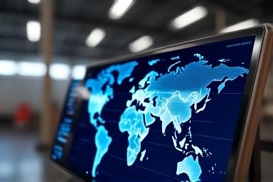 Logistica e dashboard di monitoraggio flotte su mappa geografica globale